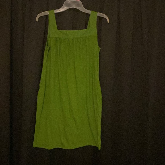 Mossimo XS Shift Tank Midi Dress Pockets Mossy Grass Spring Summer Avocado Green - Picture 1 of 15